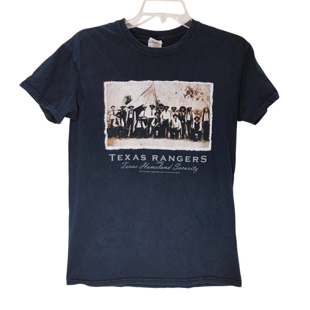 Texas Rangers 1845 Homeland Security Graphic T-Shirt Ultra Cotton Navy Mens S